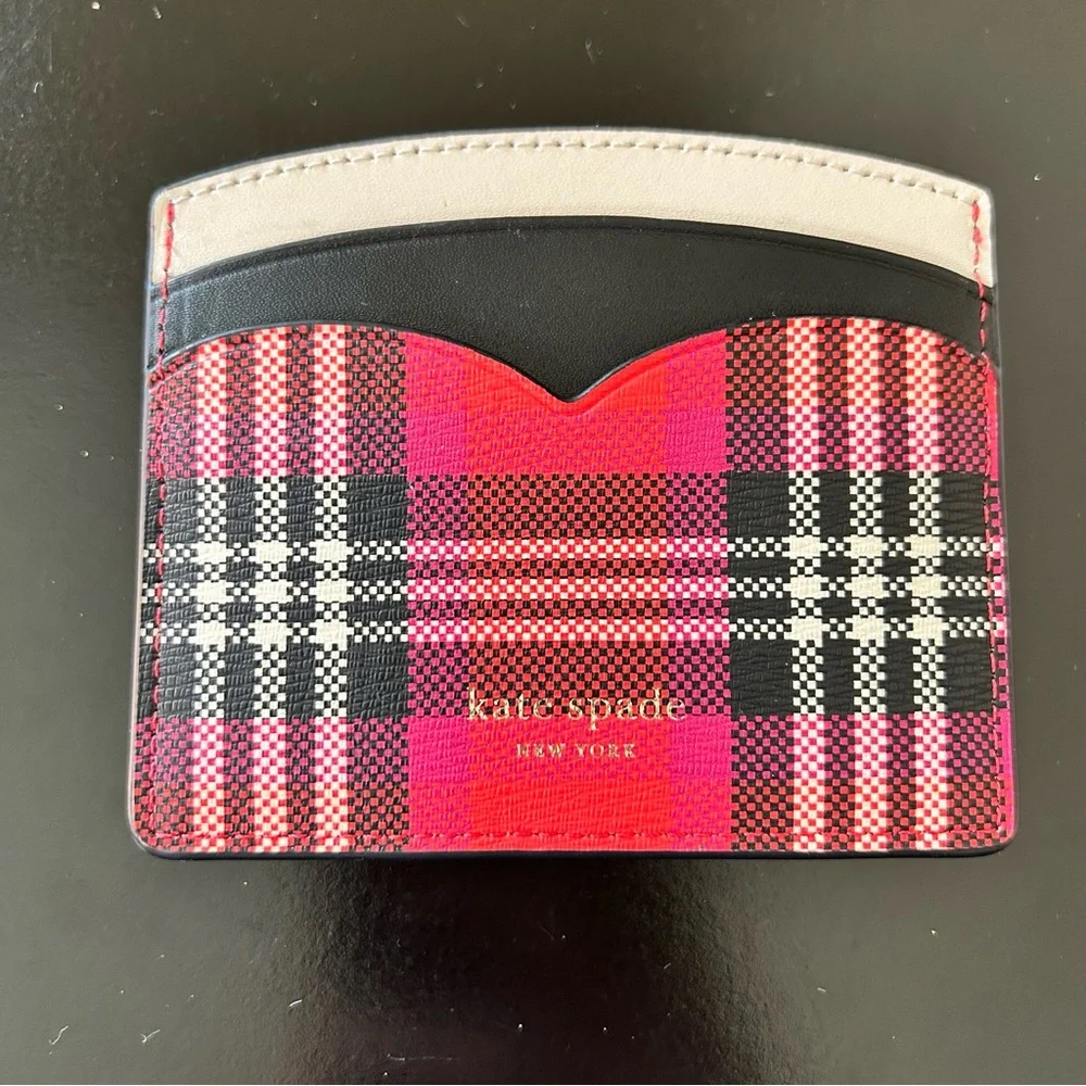 Kate Spade Blinx Plaid Owl Cardholder